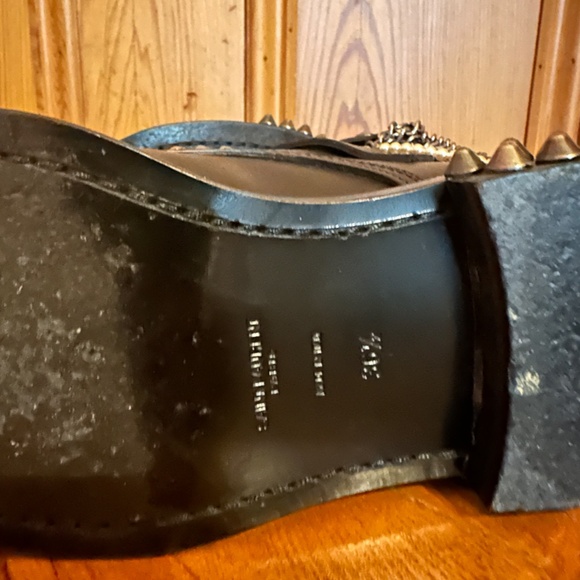 Saint Laurent Leather Patterned Moto Boots - Picture 8 of 9